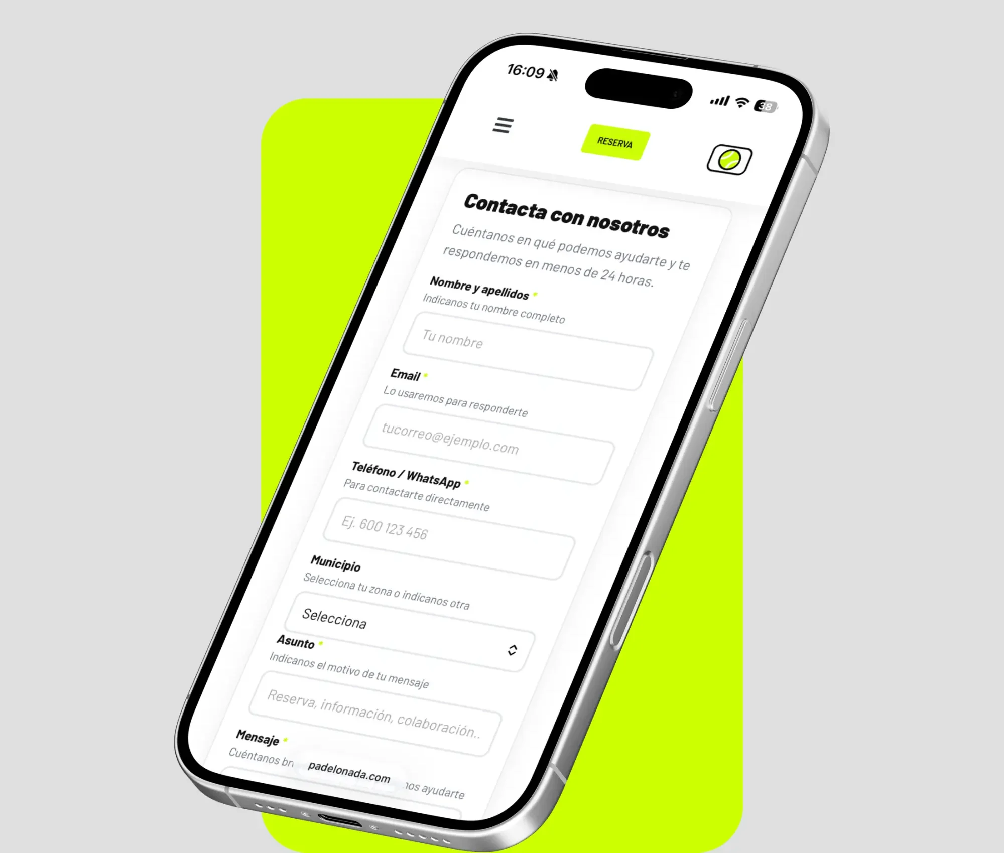 Contacto Pádel o Nada