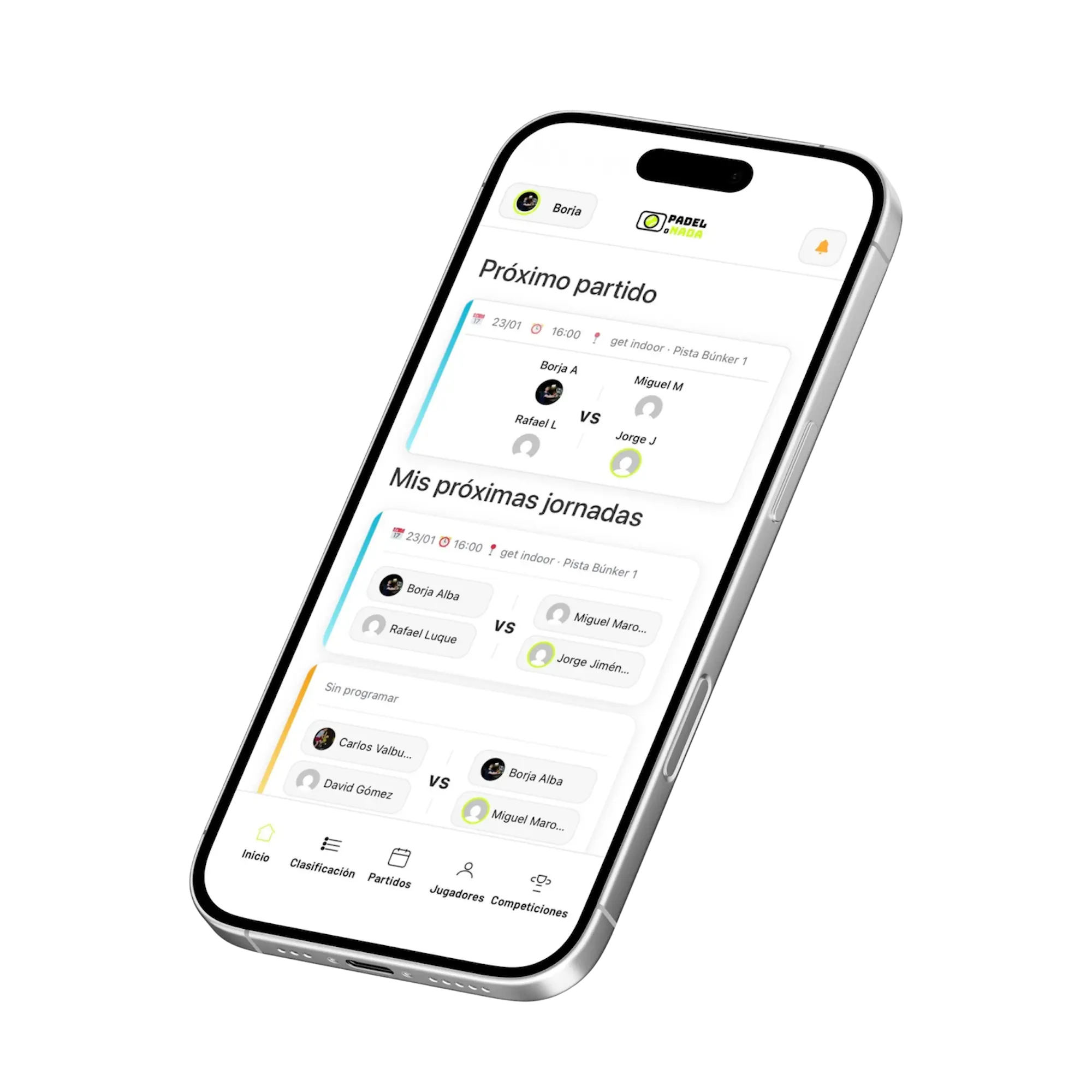 Vista de la WebApp en móvil